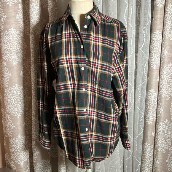 Charter Club classics Flannel Button Down Long Sleeve Shirt size 4 - Picture 1 of 6